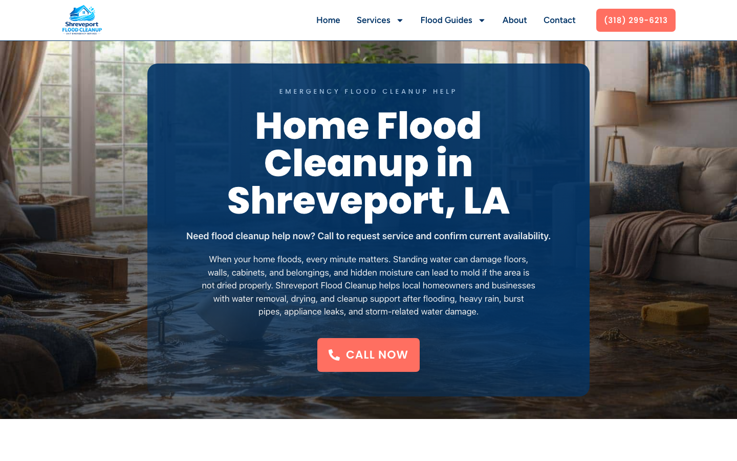 shreveportfloodcleanup.com home page